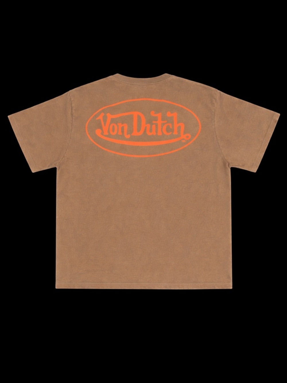 Von Dutch Brown Graphic Tee Orange Logo Y2K Streetwear Size Large - Picture 4 of 8